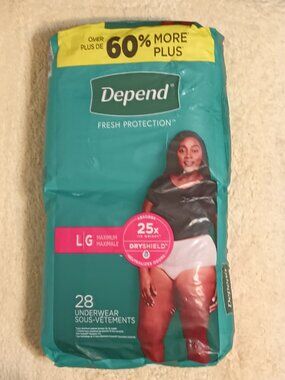 NEW! Depend Fresh Protection Underwear for Women, Maximum Absorbency, 28 Ct. Pkg
